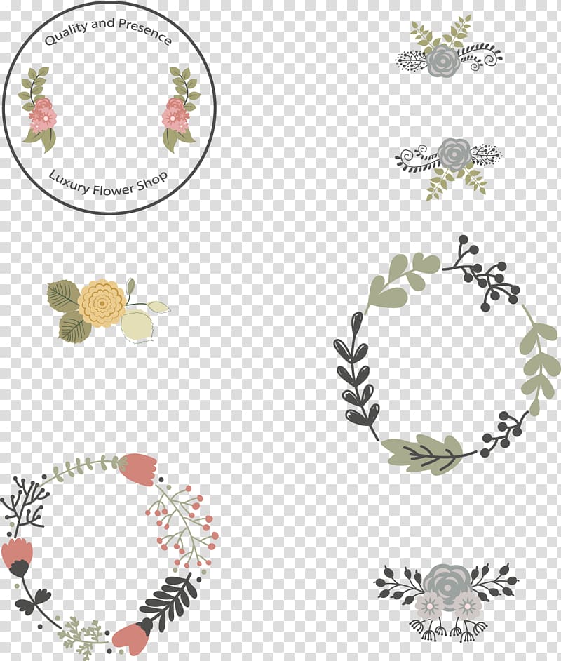 Logo Template Flower, fresh garland transparent background PNG clipart