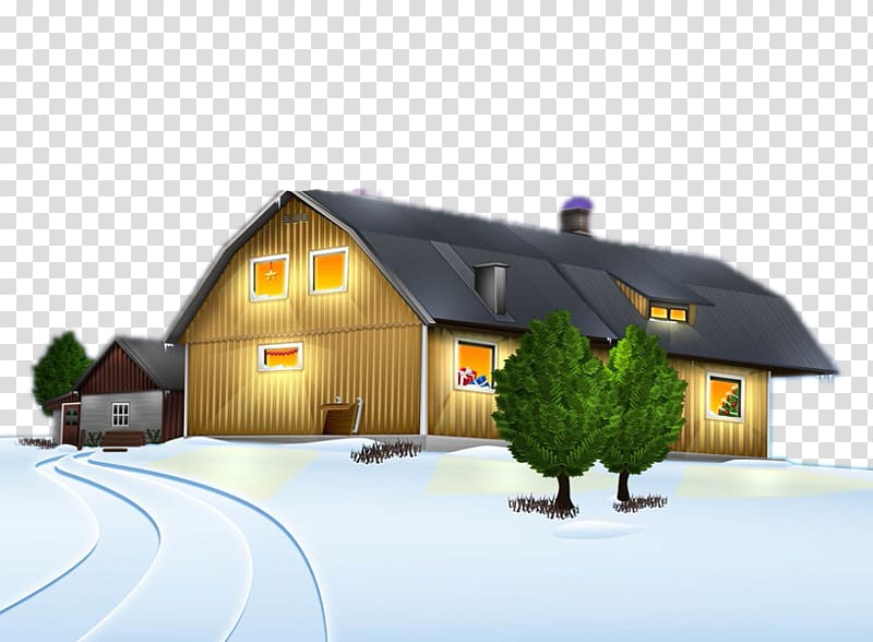 Christmas tree House , Winter cabin transparent background PNG clipart