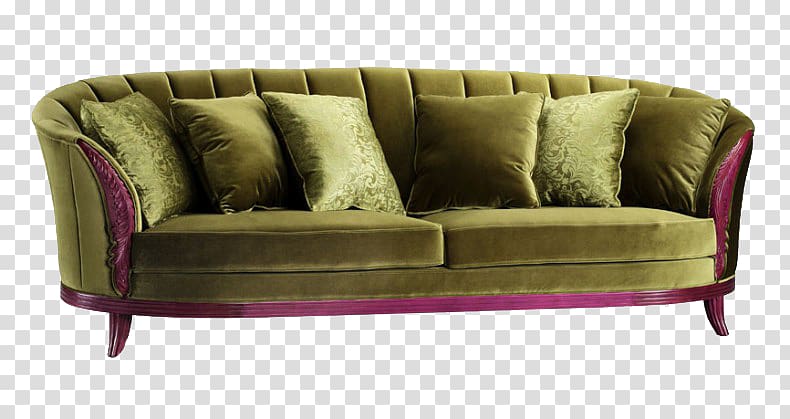Loveseat Table Couch Furniture, Neoclassical dark green sofa transparent background PNG clipart