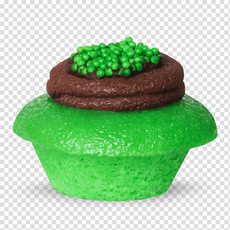 Cupcake Buttercream Flowerpot, green cake transparent background PNG clipart