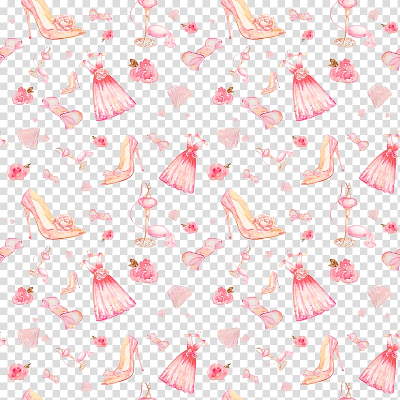 Pink Dress High-heeled footwear Designer, Dress Shading transparent background PNG clipart