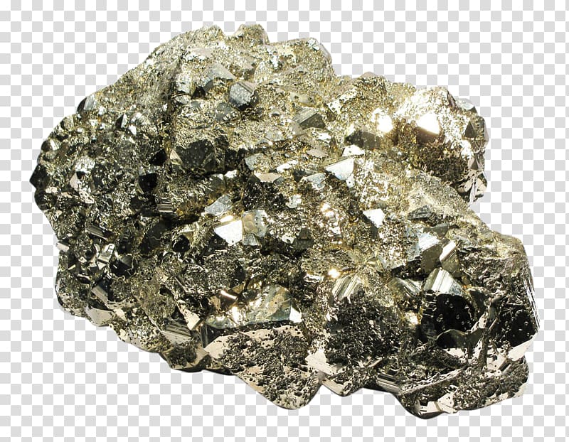 Crystal Pyrite Mineral Streak Rock, specimen transparent background PNG clipart