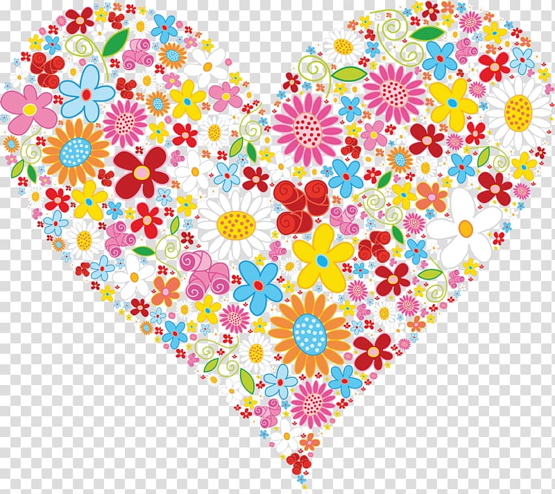 heart-shaped floral , Heart Flower Valentine\'s Day , Heart transparent background PNG clipart