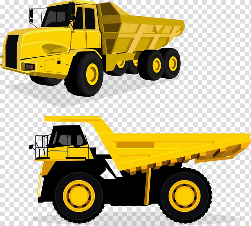 yellow and black dump truck , Dump truck Car Euclidean , yellow dump truck transparent background PNG clipart