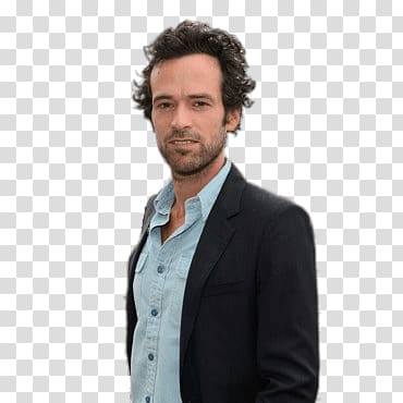 man wearing black suit jacket, Romain Duris Suit transparent background PNG clipart