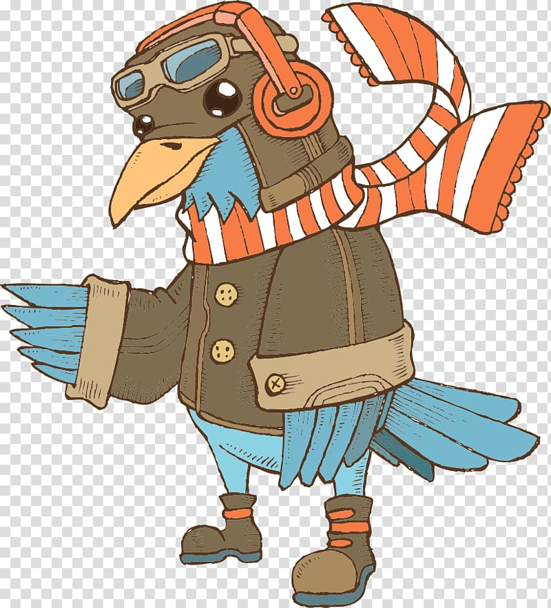 Cartoon Illustration, Eagle pilots transparent background PNG clipart