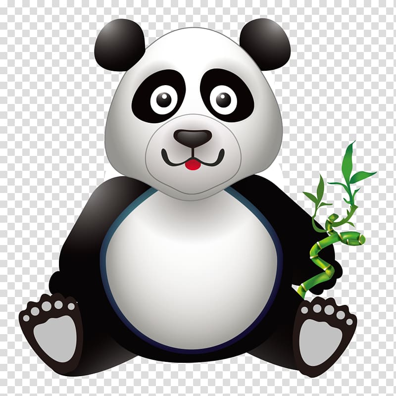 Giant panda Bear Bamboe Illustration, Take bamboo cartoon panda transparent background PNG clipart