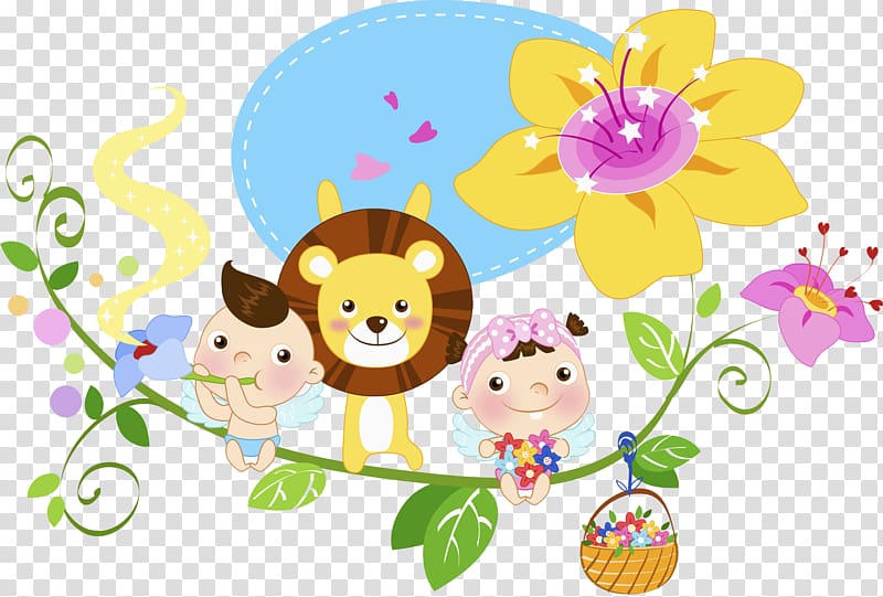 Lion Cartoon Drawing Child, Morning glory, child transparent background PNG clipart