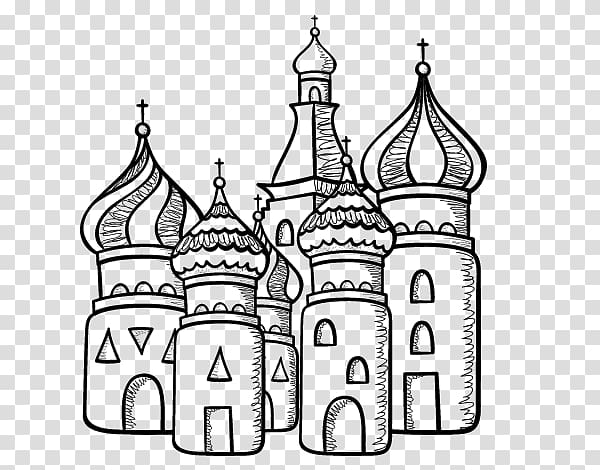 Saint Basil\'s Cathedral Drawing Red Square in Moscow Building, Temple Of Artemis transparent background PNG clipart