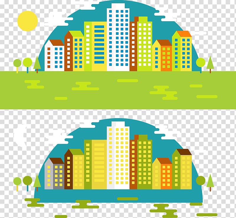 Night Computer file, Day and night city transparent background PNG clipart