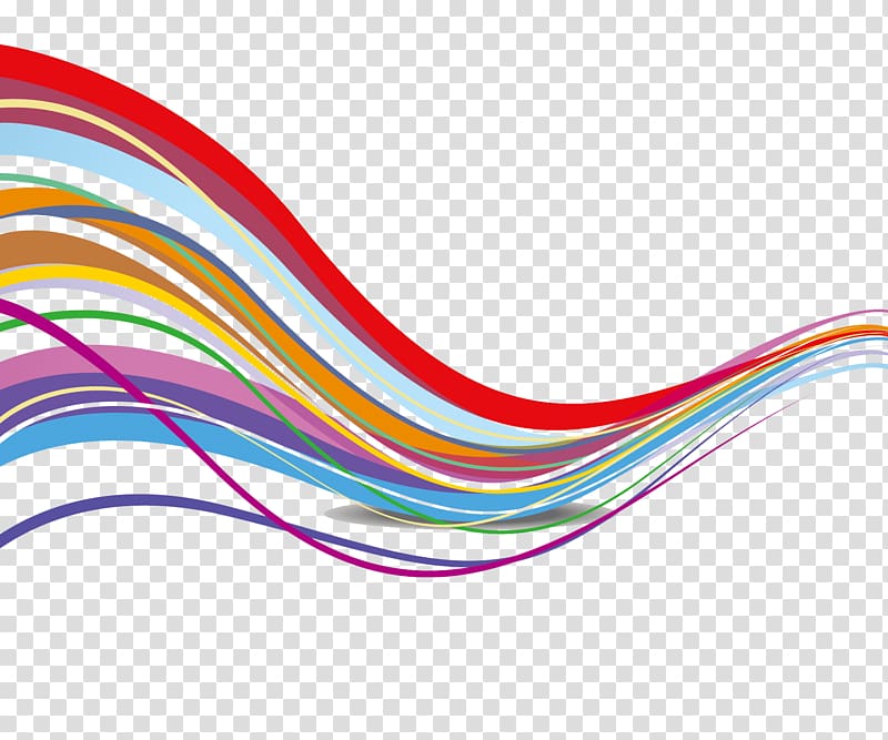 Rainbow Lines Euclidean , Rainbow wavy lines, multicolored wave filter transparent background PNG clipart