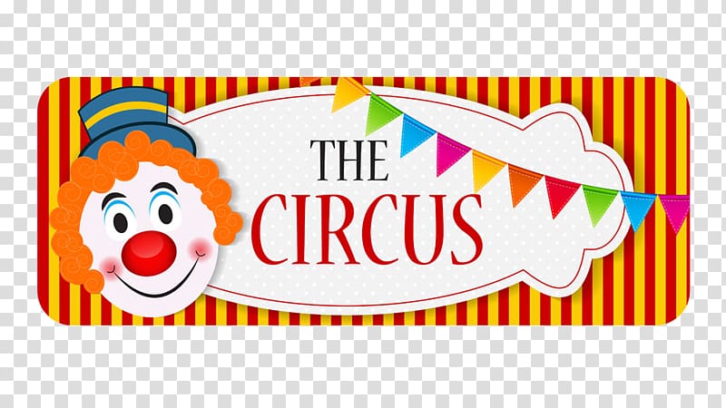 Circus Banner Illustration, clown card transparent background PNG clipart