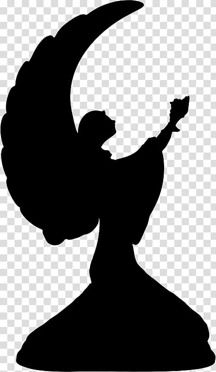 Cherub Silhouette Drawing, Silhouette transparent background PNG clipart
