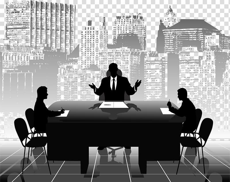 Office Business, Cartoon business people meeting transparent background PNG clipart