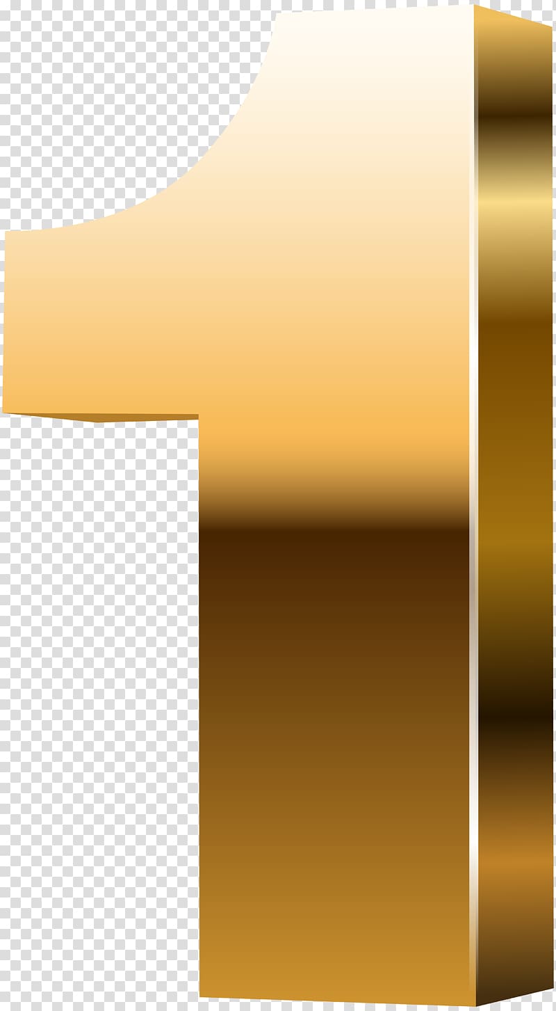 3D computer graphics , gold number one transparent background PNG clipart