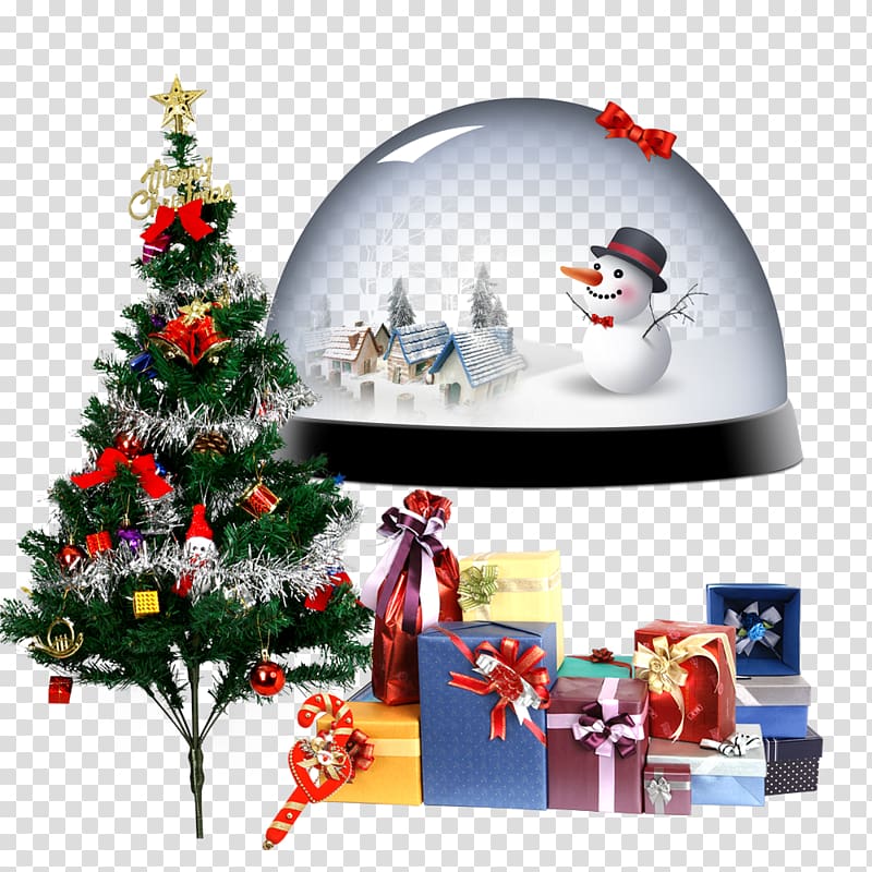 Christmas tree Santa Claus Gift, Creative Christmas package transparent background PNG clipart