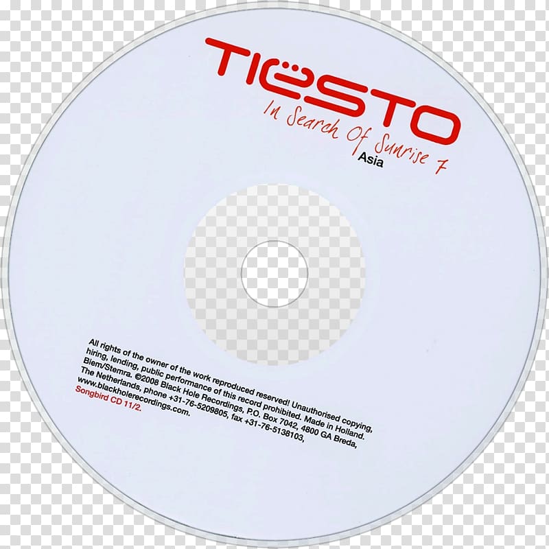 Compact disc Elements of Life In Search of Sunrise, tiesto transparent background PNG clipart