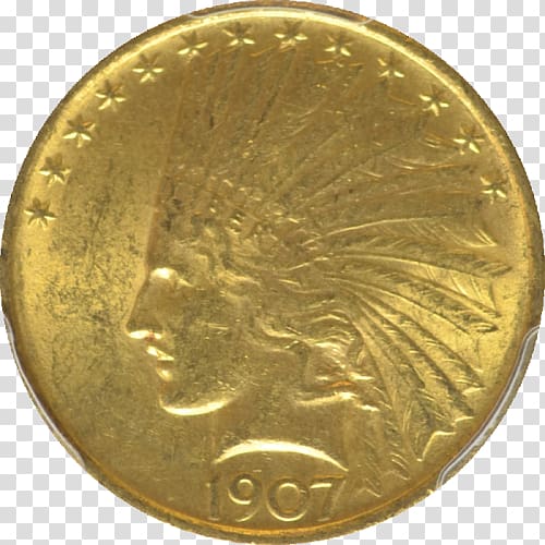 Gold coin Indian Head gold pieces Doubloon, Coin transparent background PNG clipart
