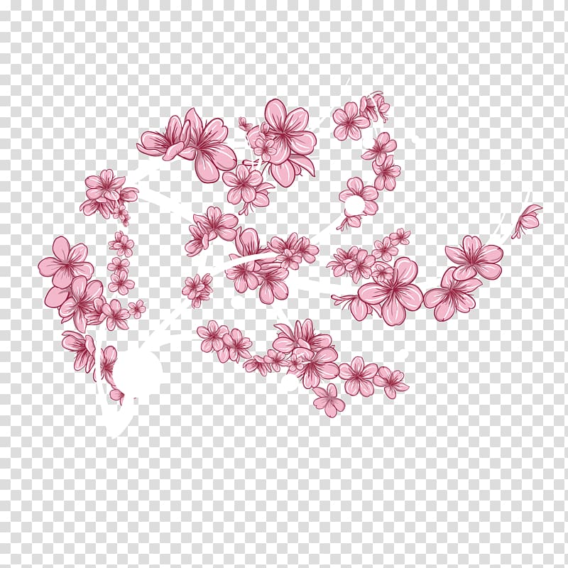 Floral design Petal Cherry blossom Flower Pattern, Japanese Pink Cherry Blossom transparent background PNG clipart