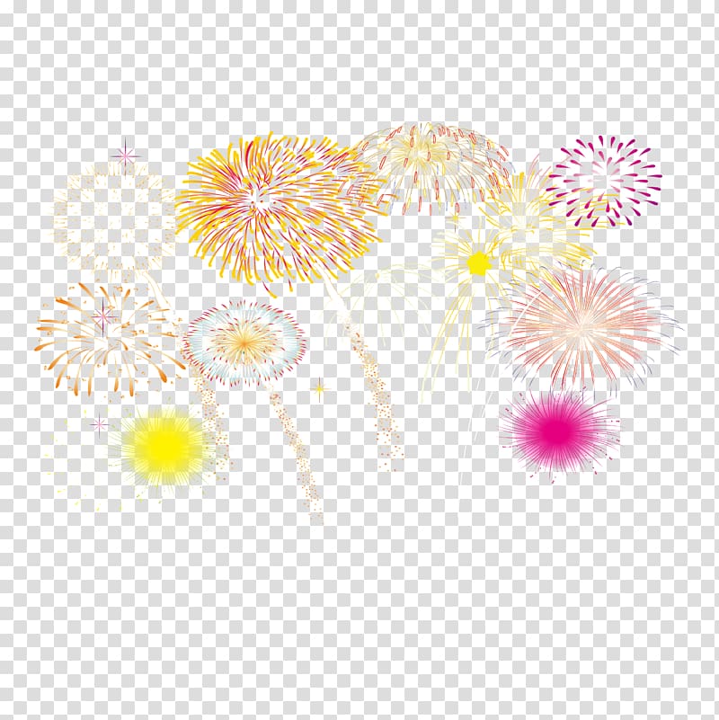 Adobe Fireworks, Chinese New Year festive fireworks material transparent background PNG clipart