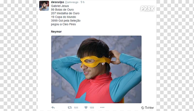 Brazil national football team Glasses Internet meme Gold, Gabriel Jesus transparent background PNG clipart
