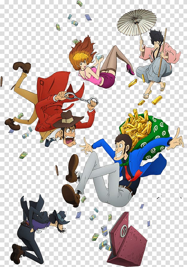 Fujiko Mine Lupin III Goemon Ishikawa XIII Daisuke Jigen Anime, Anime transparent background PNG clipart