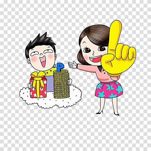 Man Gift Gratis, The man with the present transparent background PNG clipart