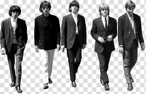 group of men , The Rolling Stones Five transparent background PNG clipart