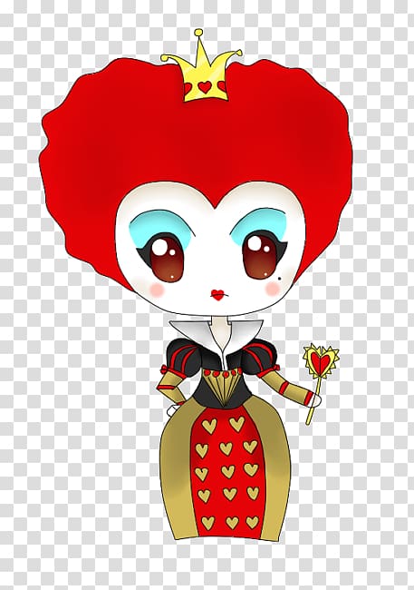 Red Queen Queen of Hearts Alice Cheshire Cat, Chibi transparent background PNG clipart