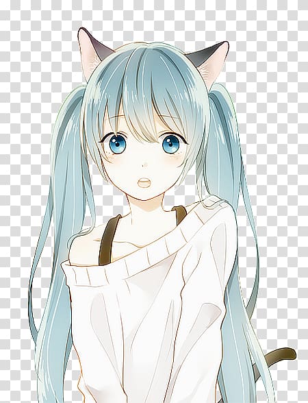 Hatsune Miku Catgirl Anime Vocaloid Manga, Boy girl love transparent background PNG clipart