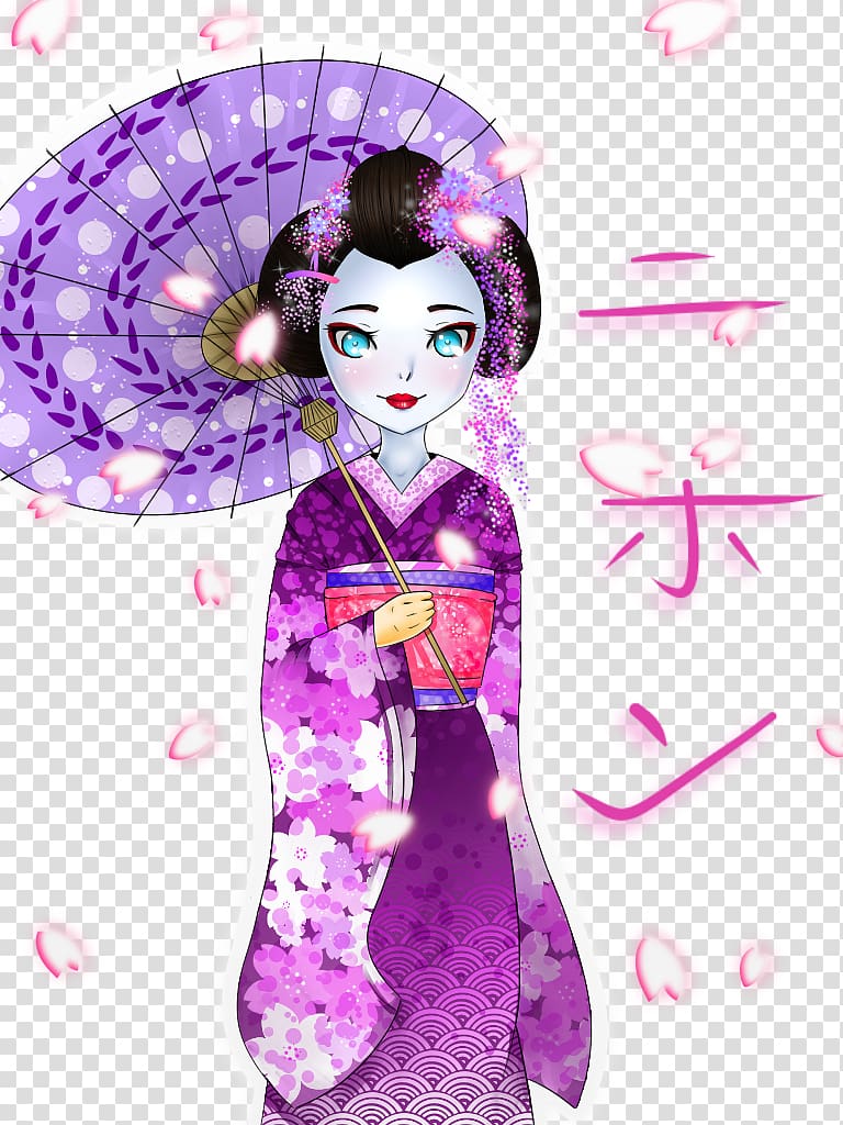 Geisha Umbrella, geisha transparent background PNG clipart | HiClipart