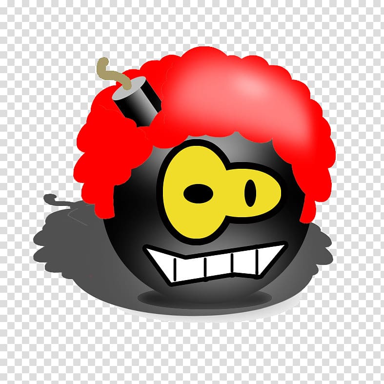 Land mine Cartoon Bomb Explosion, Wearing a curly wig cartoon bomb transparent background PNG clipart
