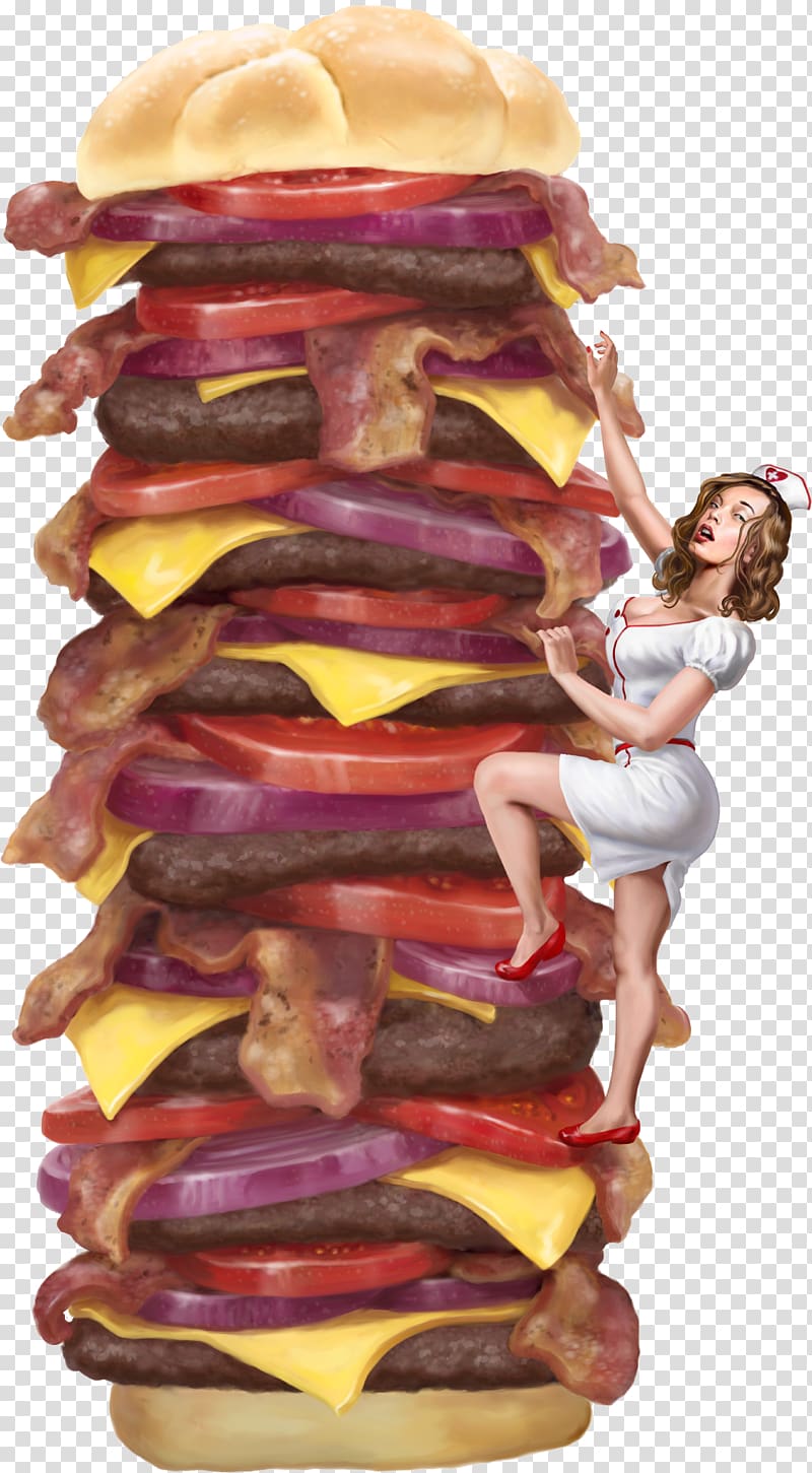 Heart Attack Grill Acute myocardial infarction Food Hamburger, heart transparent background PNG clipart