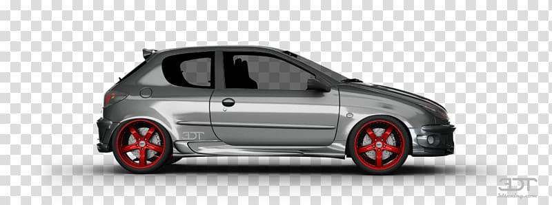 Alloy wheel Compact car City car Car door, Peugeot 206 transparent background PNG clipart