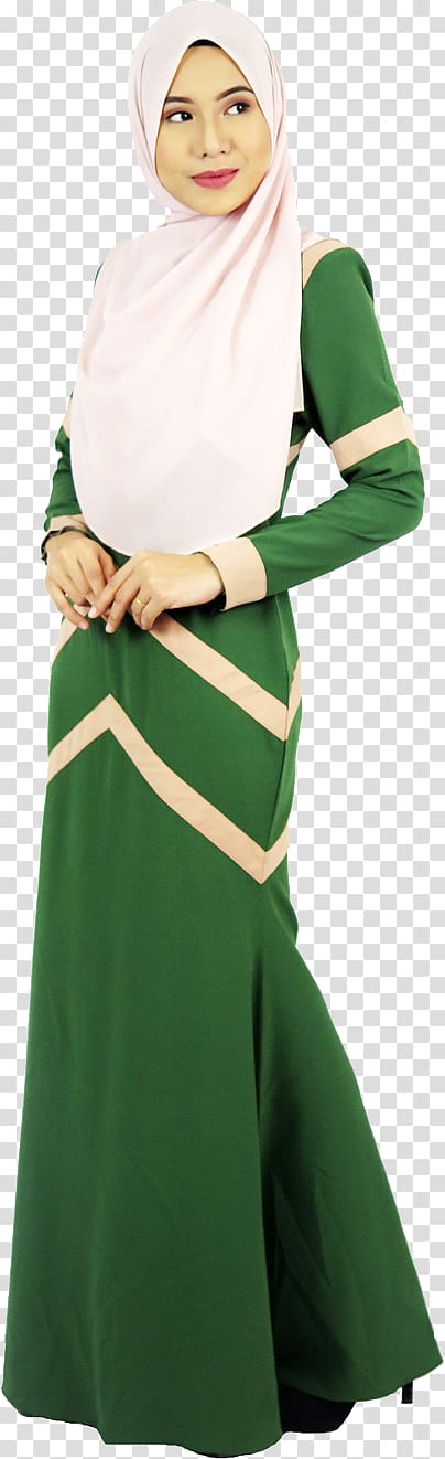 Costume Green Outerwear, dress muslim transparent background PNG clipart