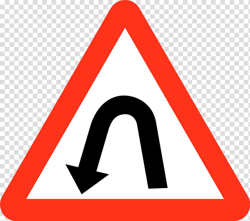 Traffic sign Information Road, no left turn sign transparent background PNG clipart