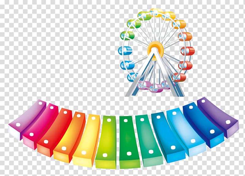 Ferris wheel Icon, Colorful skyscrapers transparent background PNG clipart