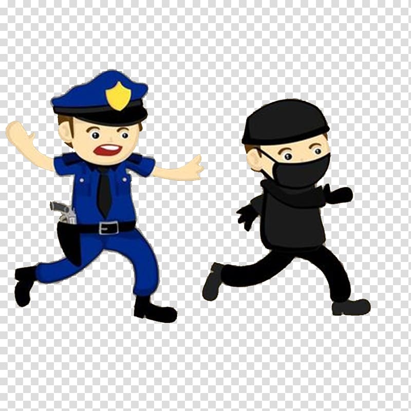 police chasing thief , Police officer Crime Illustration, policeman and thief transparent background PNG clipart