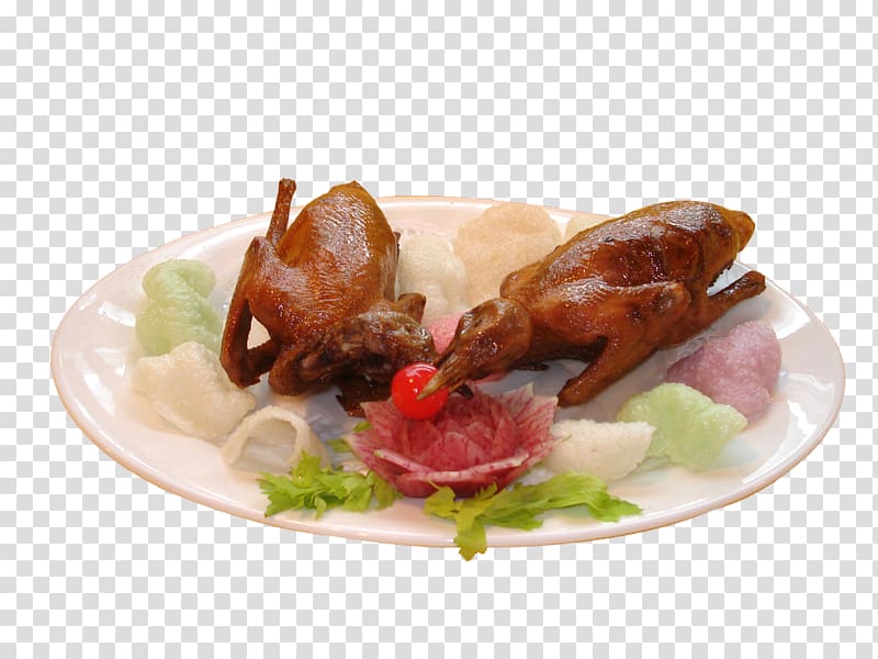 Squab Columbidae Meat Cocido Asian cuisine, Crispy fried pigeon transparent background PNG clipart
