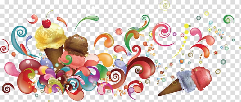 ice cream , Color Illustration, colorful ice cream transparent background PNG clipart