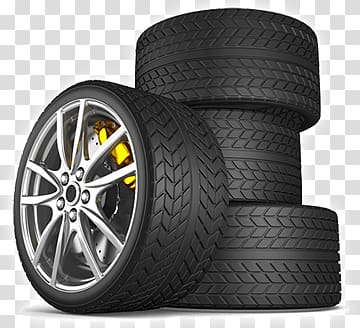 four black automotive tires, Stack Of Tyres transparent background PNG clipart