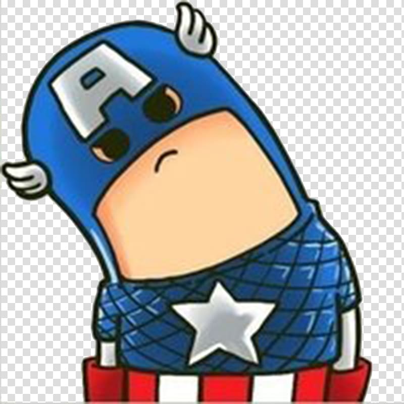 Captain America Cartoon Comics Avatar Superhero, Cute soldier transparent background PNG clipart