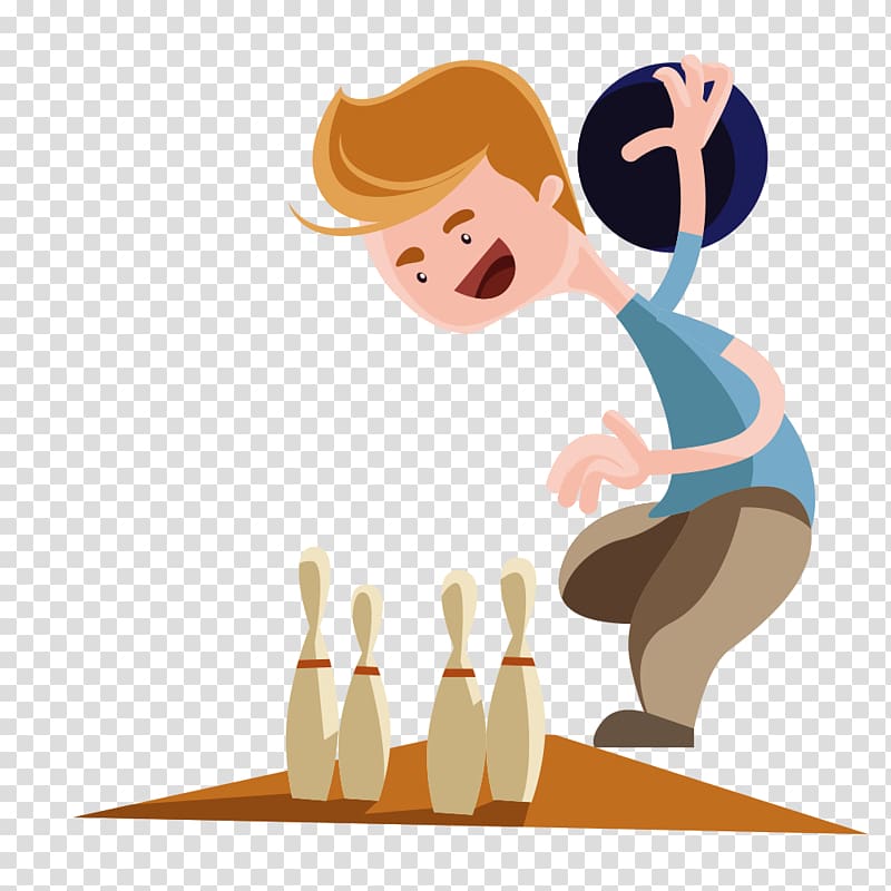 Ten-pin bowling Cartoon Illustration, Bowling girl transparent background PNG clipart