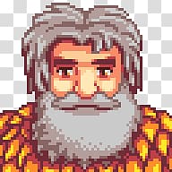 white haired man illustration, Stardew Valley Linus transparent background PNG clipart