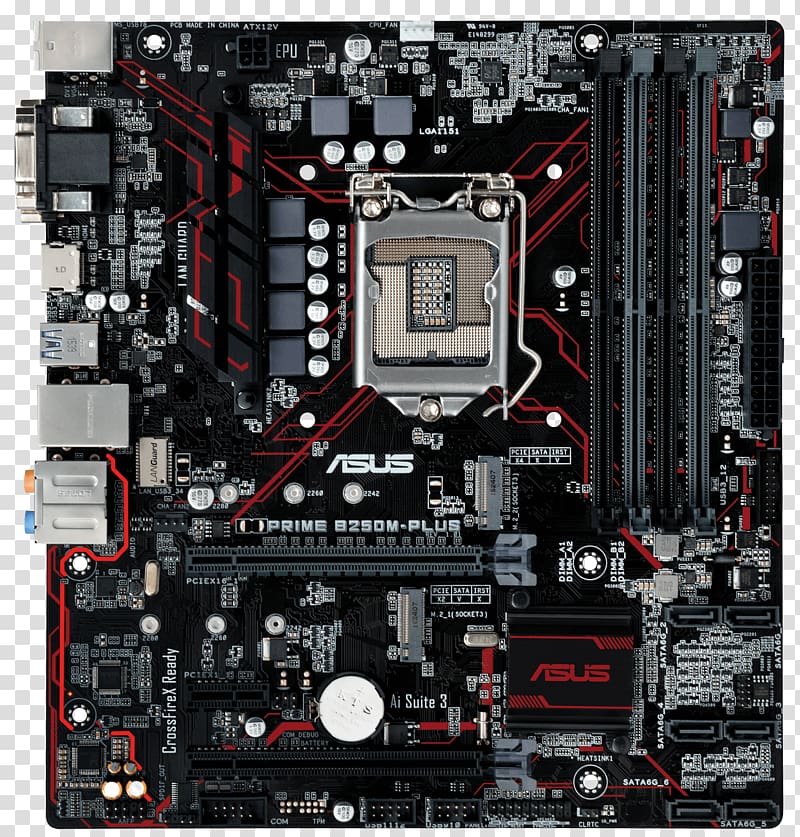 Mainboard Asus PRIME base Intel 1151 Form factor LGA 1151 microATX Motherboard, intel transparent background PNG clipart