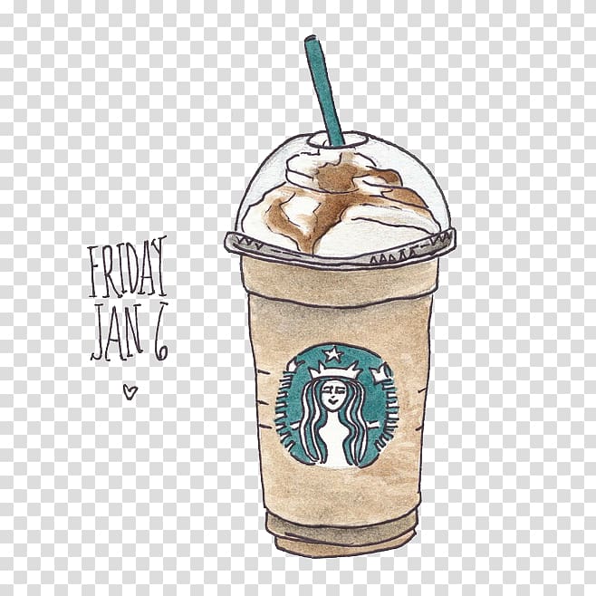 iced coffee cartoon