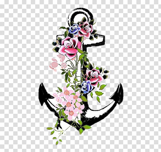 Tattoo Flower Flash Anchor Color, flower transparent background PNG clipart
