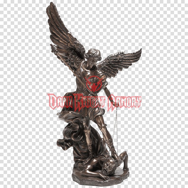 Michael Gabriel Lucifer Bronze sculpture Statue, angel transparent background PNG clipart
