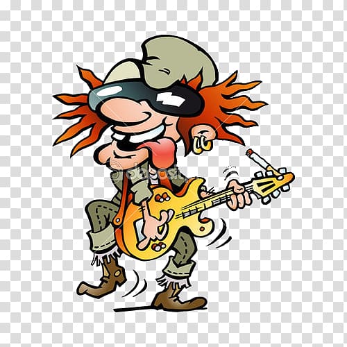 Cartoon Guitarist Drawing, Crazy music people transparent background PNG clipart