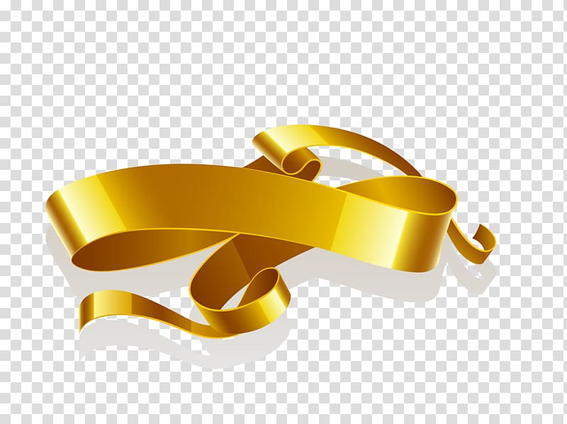 Bxe0ner Ribbon , Golden ribbon material transparent background PNG clipart